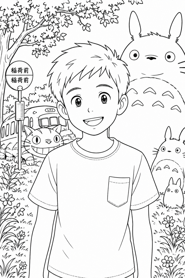 Versión ilustrada estilo Ghibli